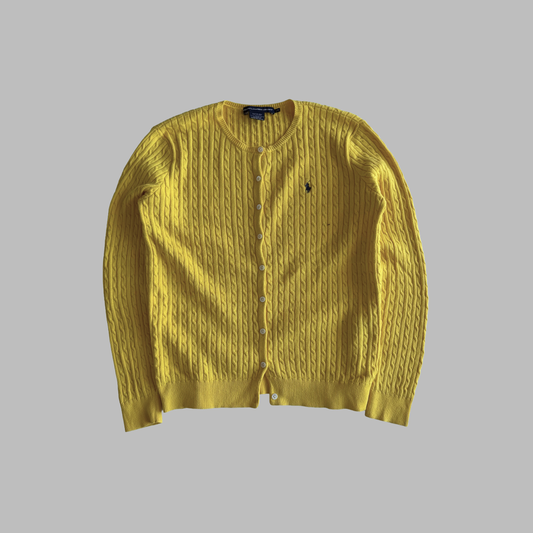 Y2K Polo Ralph Lauren Cable Knit Cardigan - L