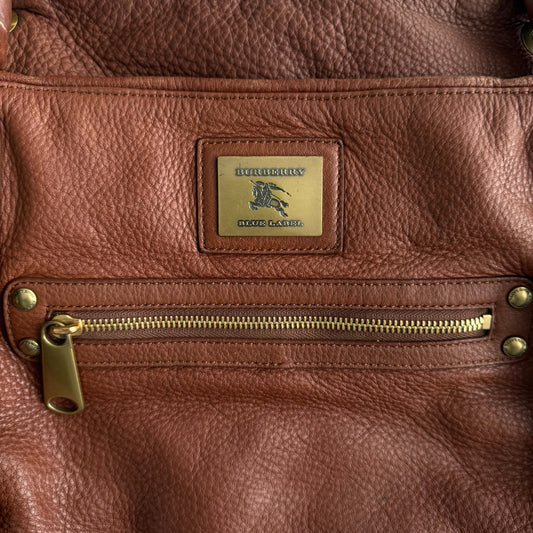 Y2K Burberry Leather Shoulder Bag