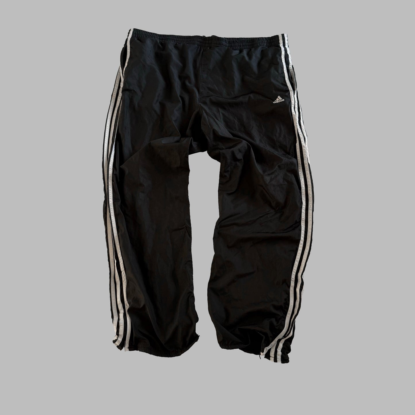 Y2K Adidas Three Stripe Wide Leg Track Pants - XL