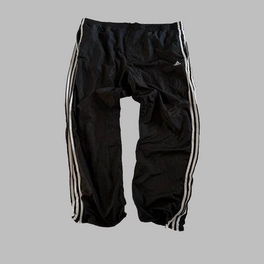 Y2K Adidas Three Stripe Wide Leg Track Pants - XL