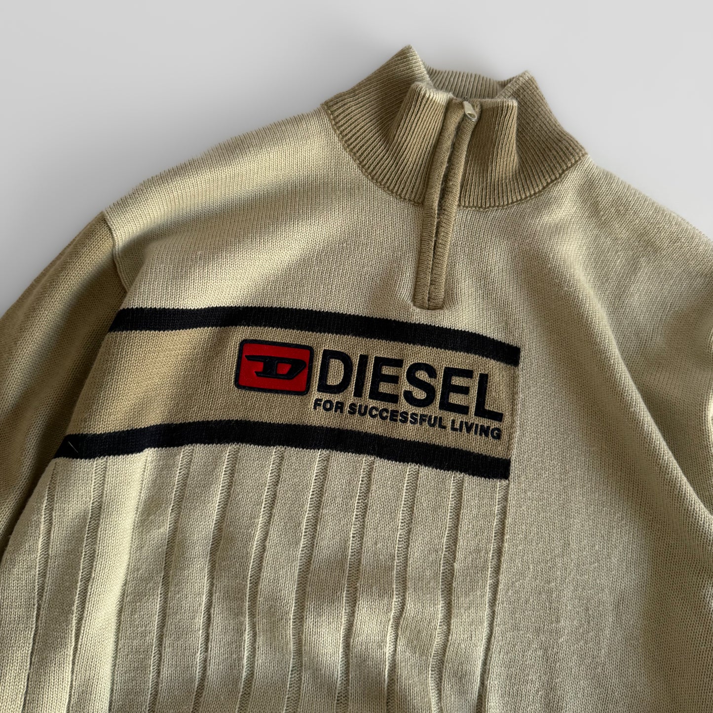Diesel Ribbed Quarter Zip  - Medium