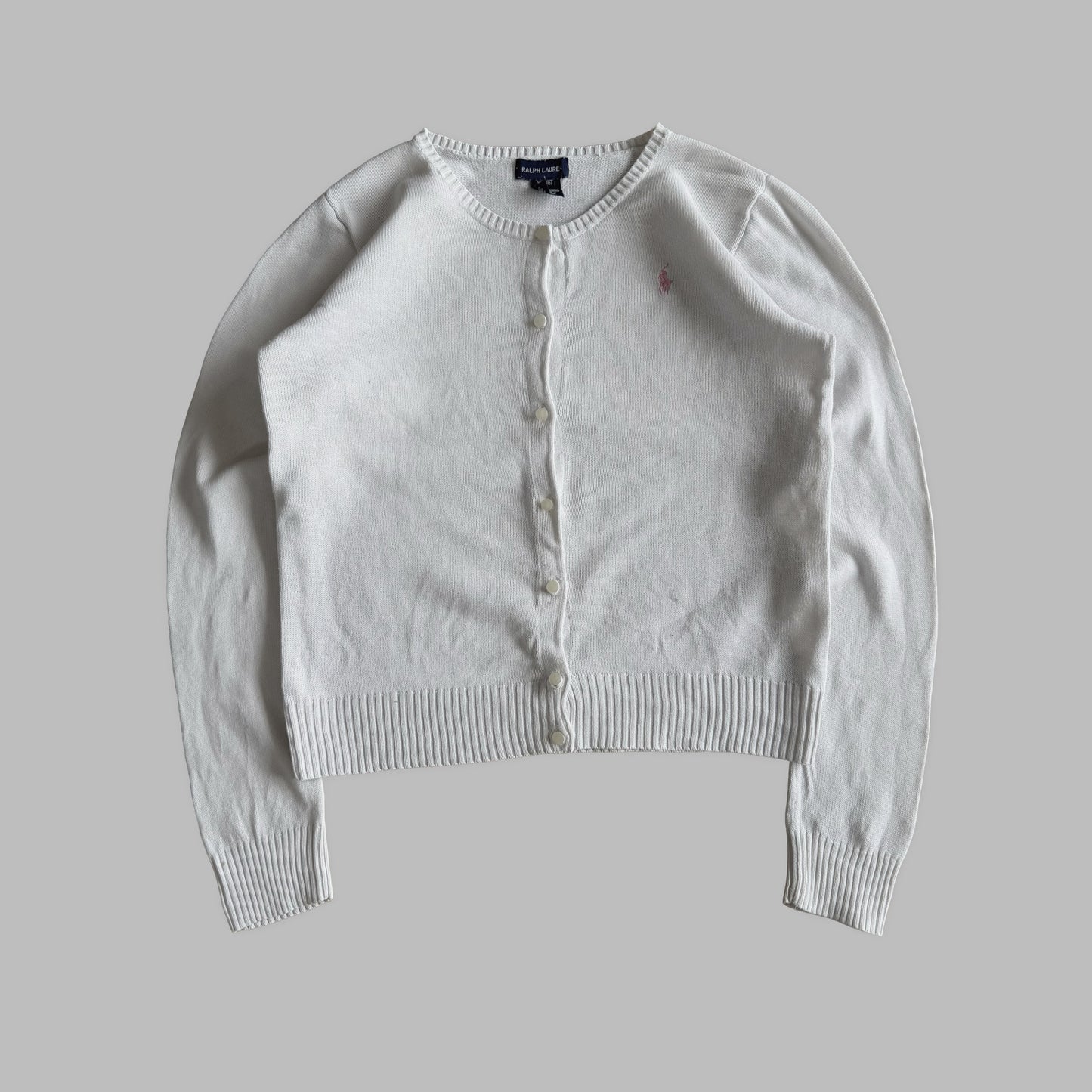 Y2K Polo Ralph Lauren Light Cotton Cardigan - M