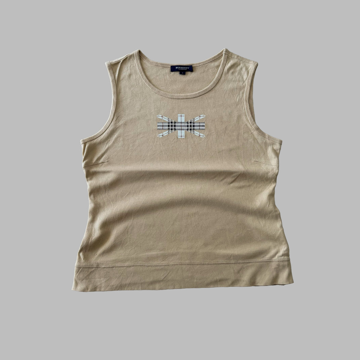 Y2K Burberry Union Jack Fitted Top - M/L