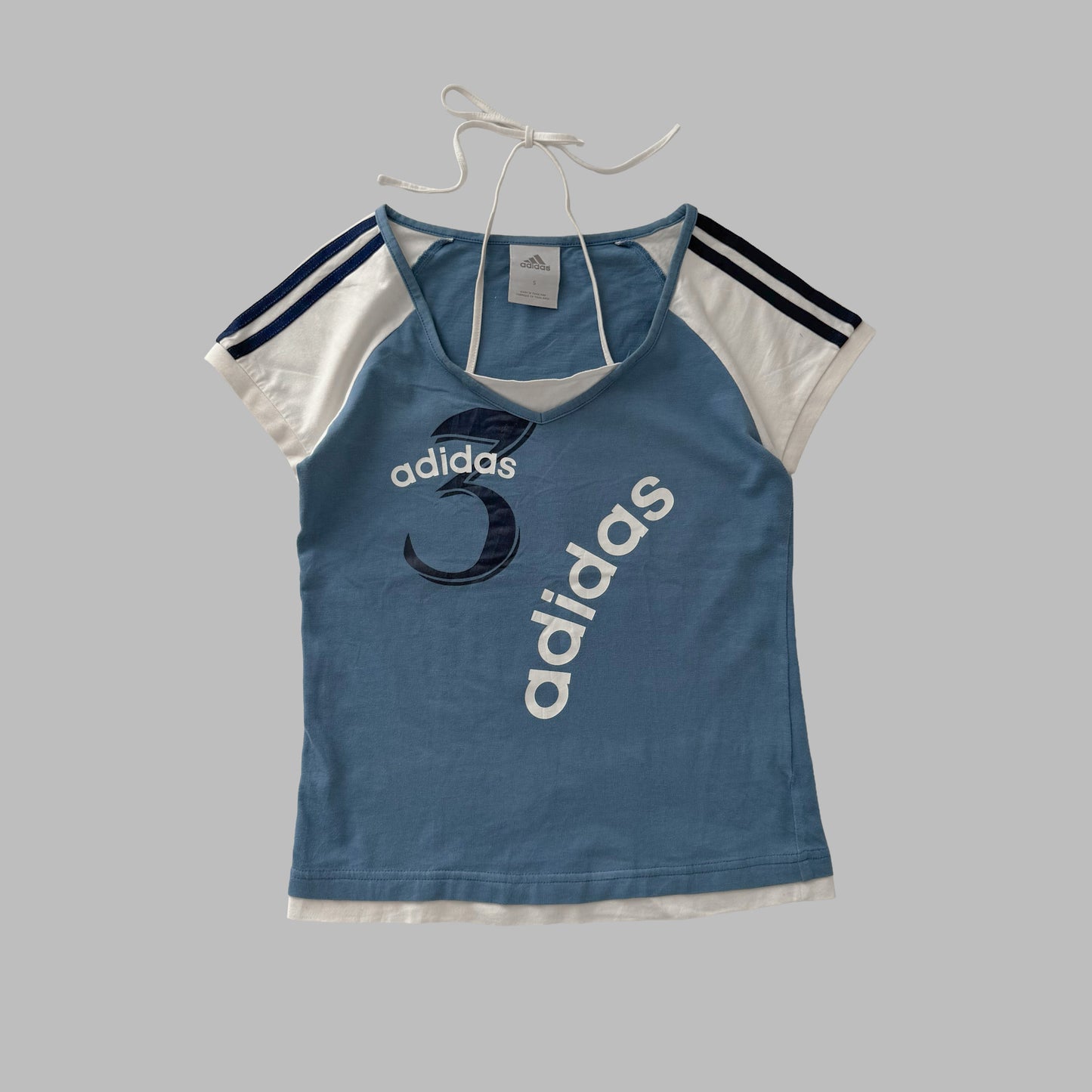 Y2K Adidas Raglan Halter Top - S