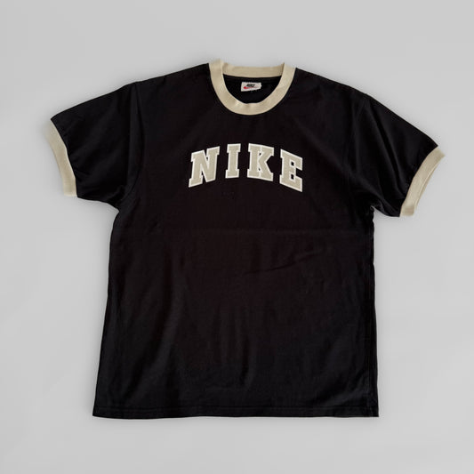 90s Nike Ringer Spell Out T-Shirt - Large