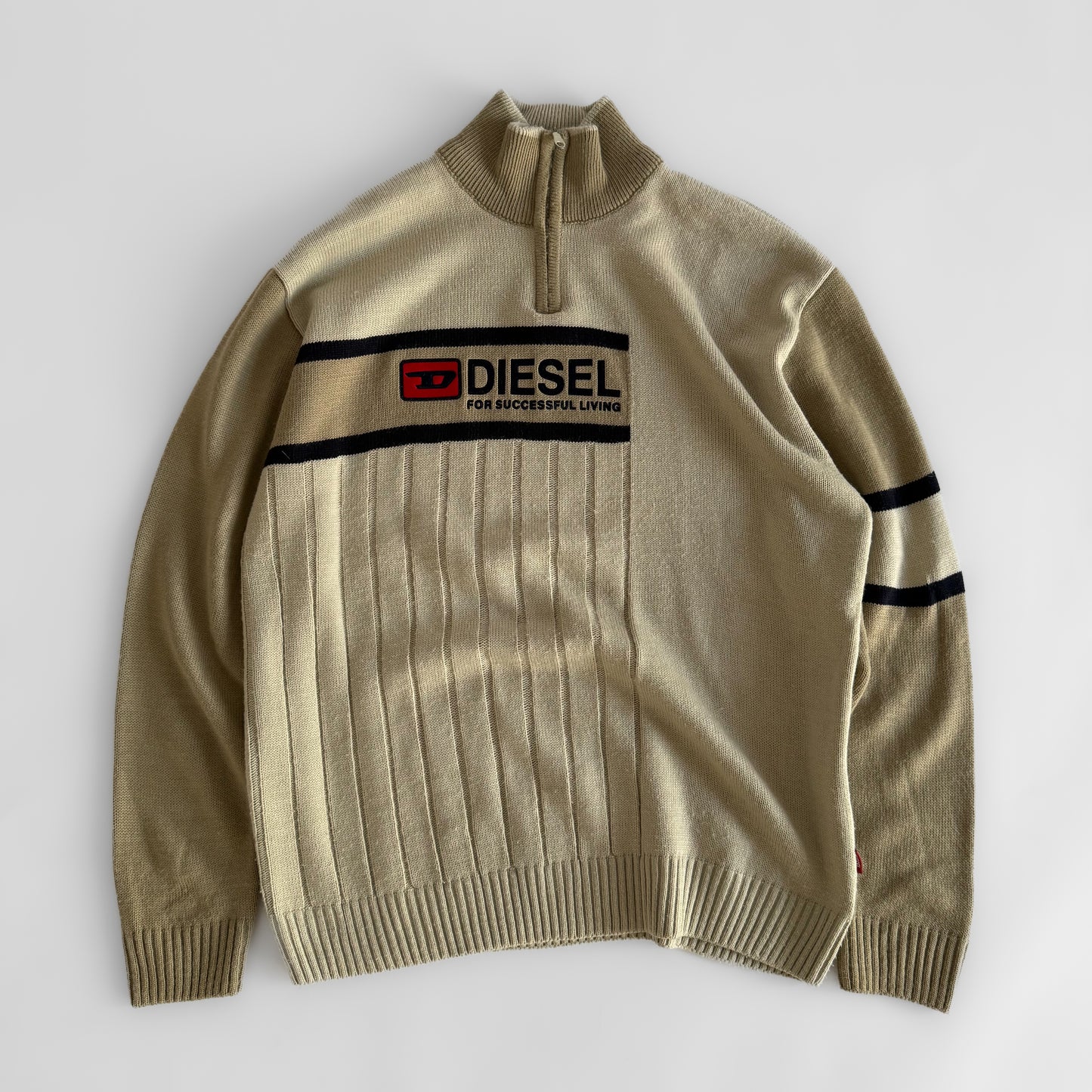 Diesel Ribbed Quarter Zip  - Medium