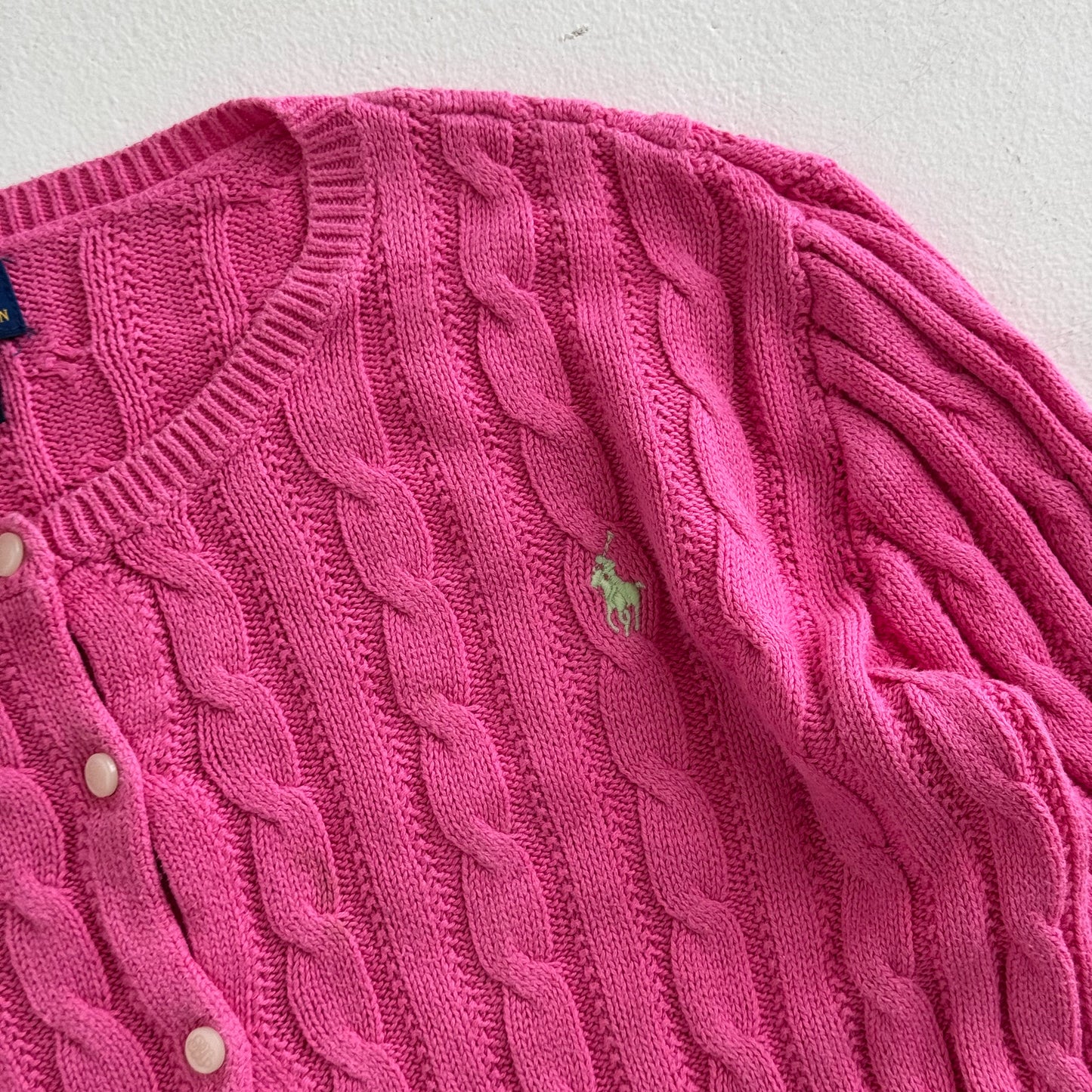 Polo Cable Knit Cardigan - Large