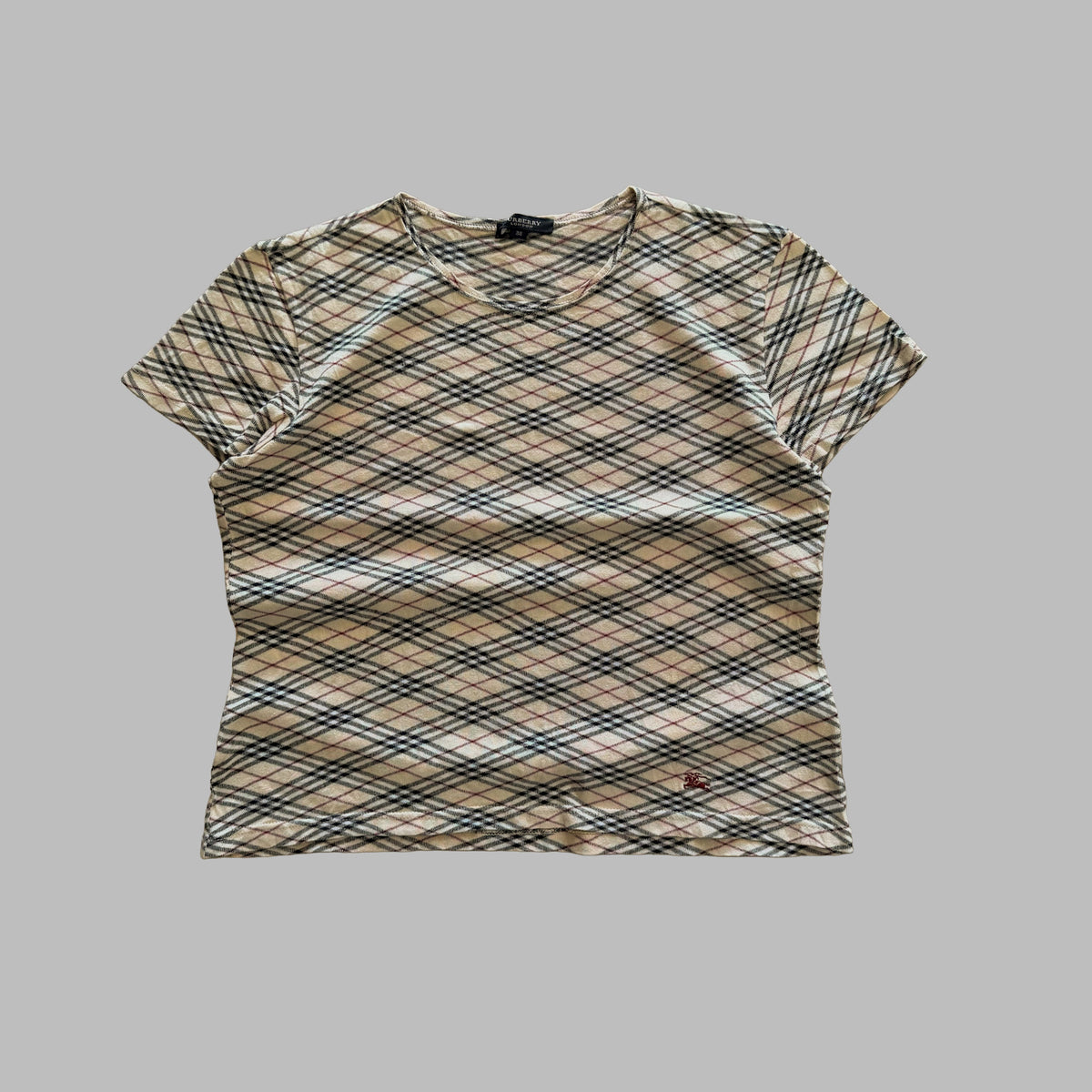 Y2K Burberry Nova Check Fitted Top - L/XL