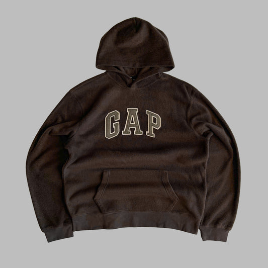 Y2K Brown Gap Fleece Hoodie - L