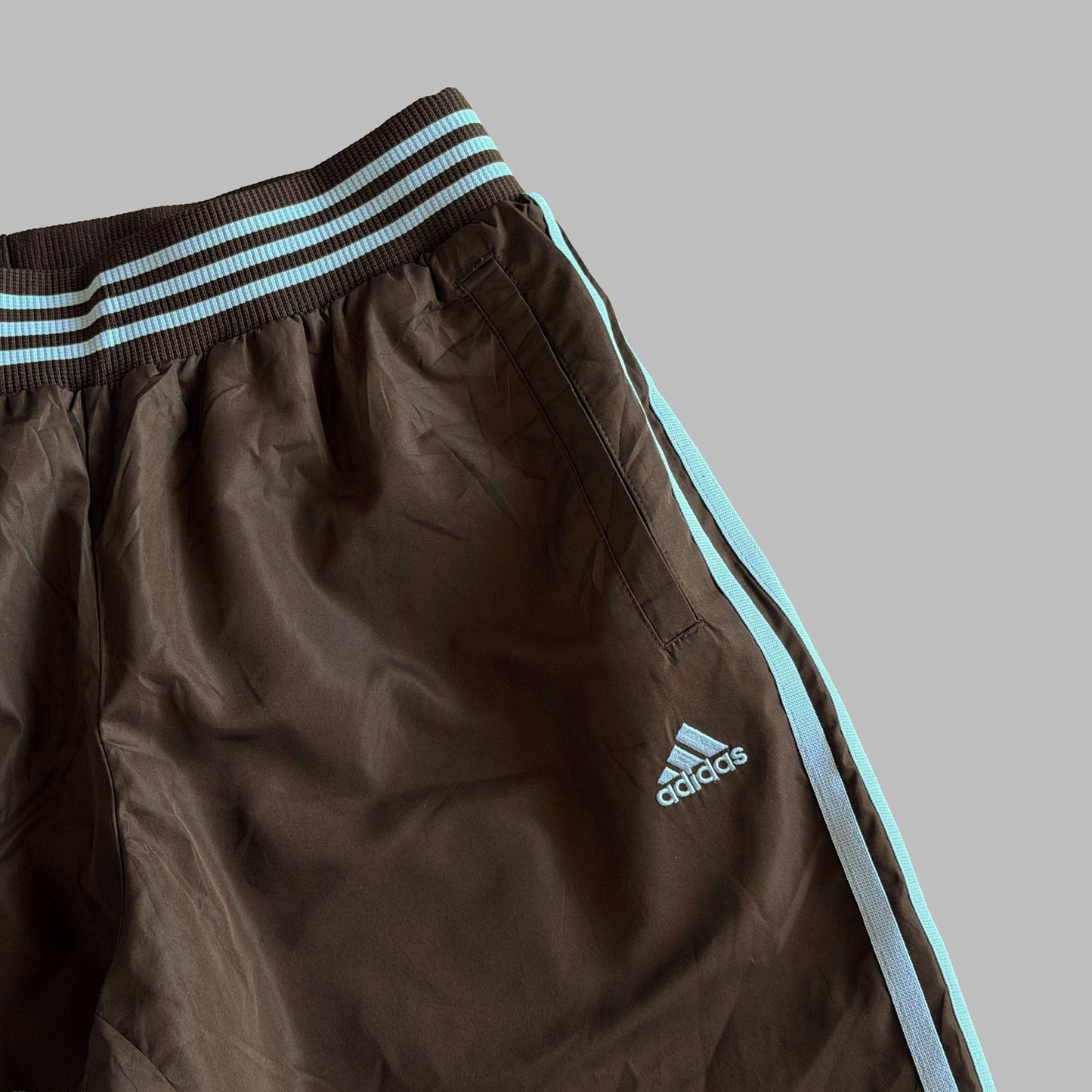 Y2K Adidas Three Stripe Straight Leg Track Pants - S