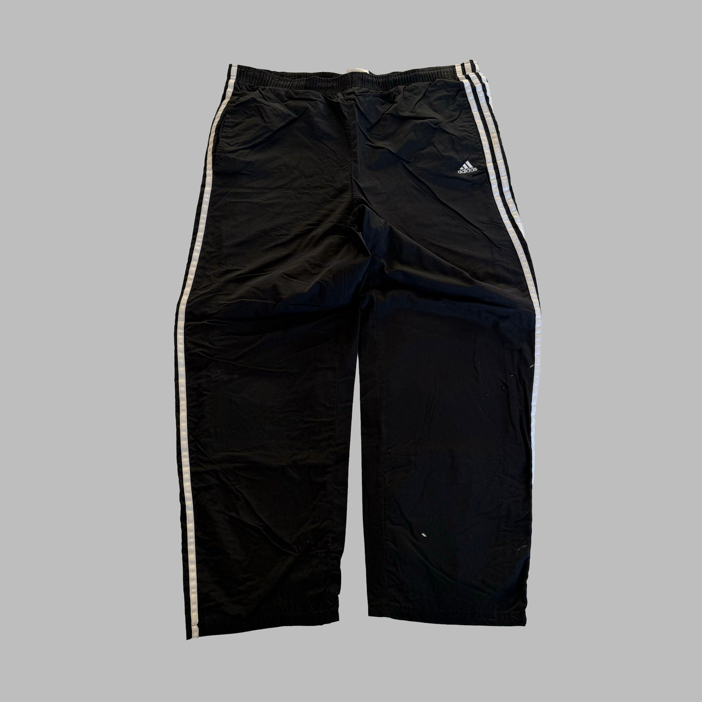 90s Adidas Three Stripe Wide Leg Track Pants - M