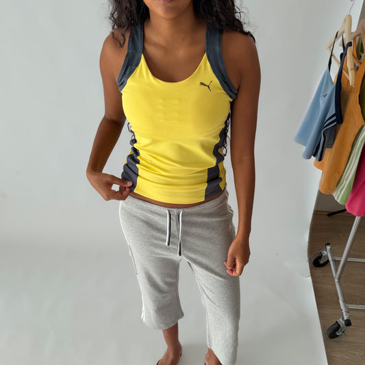 Y2K Puma Panelled Racer Back Tank - L