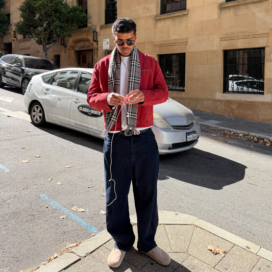 90s Burberry Lambswool Check Scarf