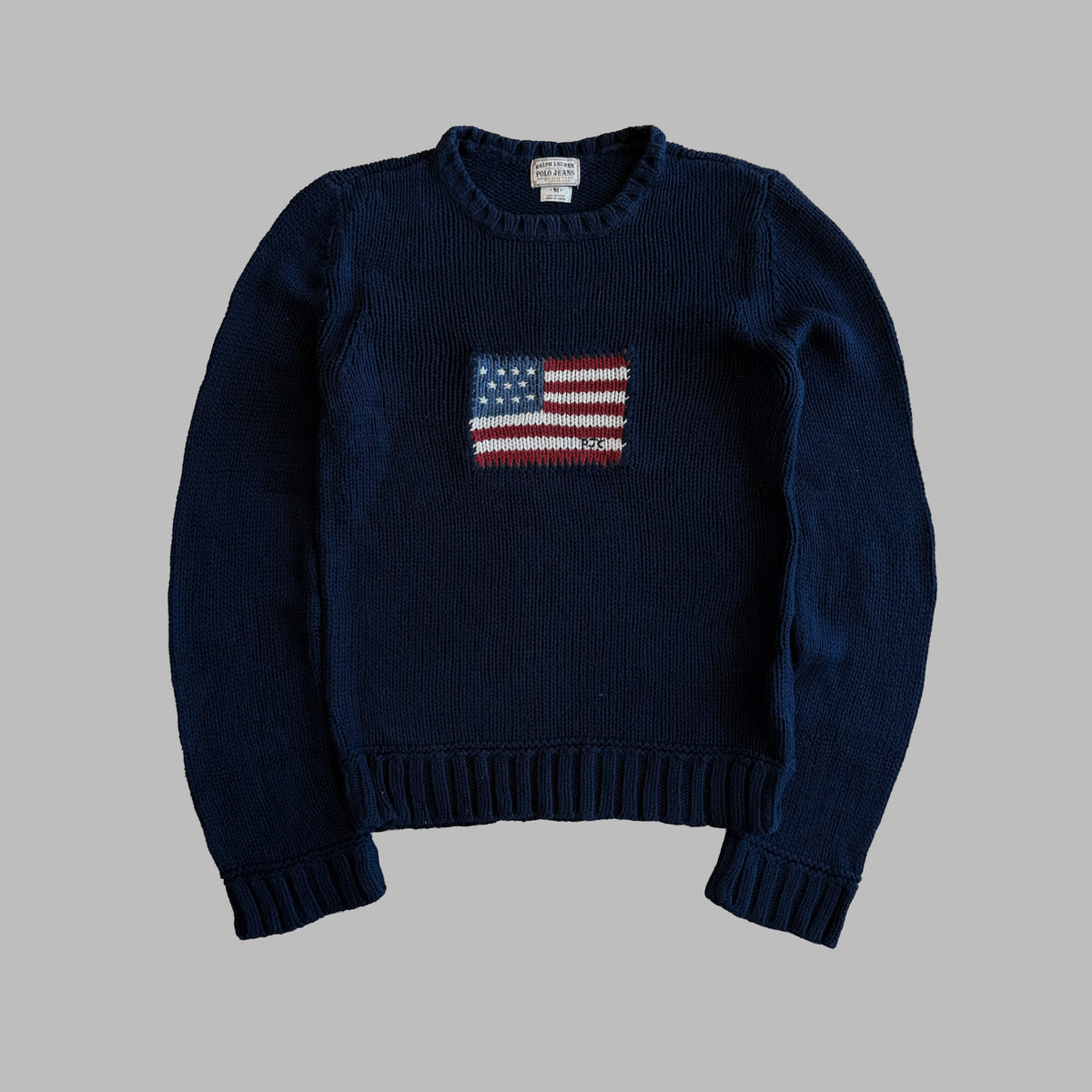 90s Ralph Lauren Polo Jeans Co Flag Heavy Knit - S