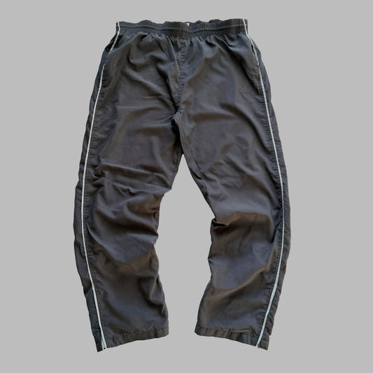 Y2K Adidas Striped Wide Leg Track Pants - L