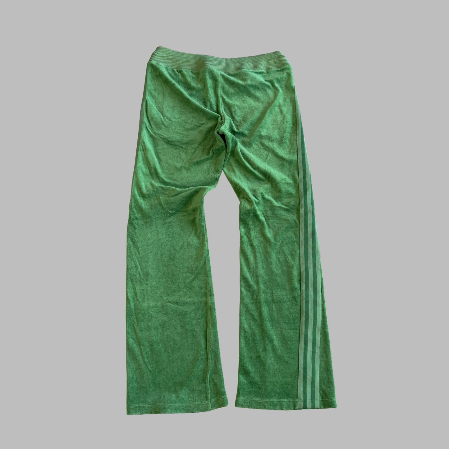 Y2K Adidas Three Stripe Velour Velvet Track Pants - M