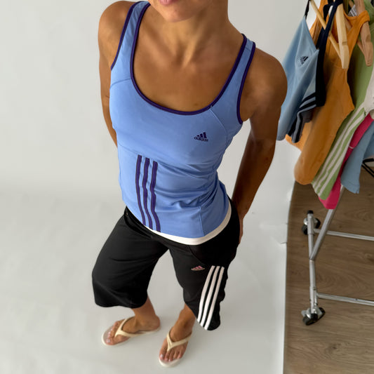 Y2K Adidas Three Stripe Activewear Tank - M