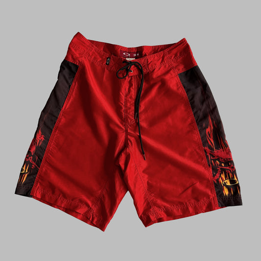 Y2K Oakley Flame Board Shorts - 34"