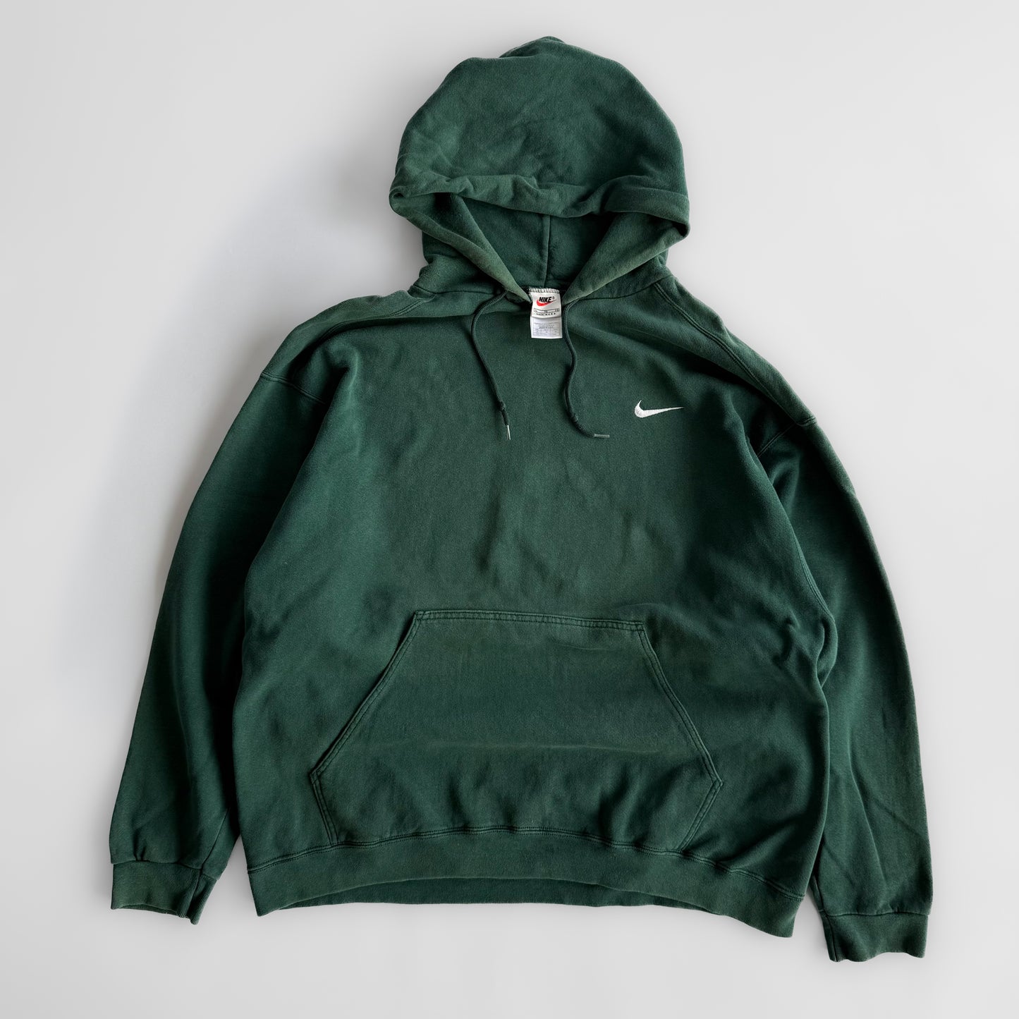 Rare Nike 90's Forest Green Hoodie - XL