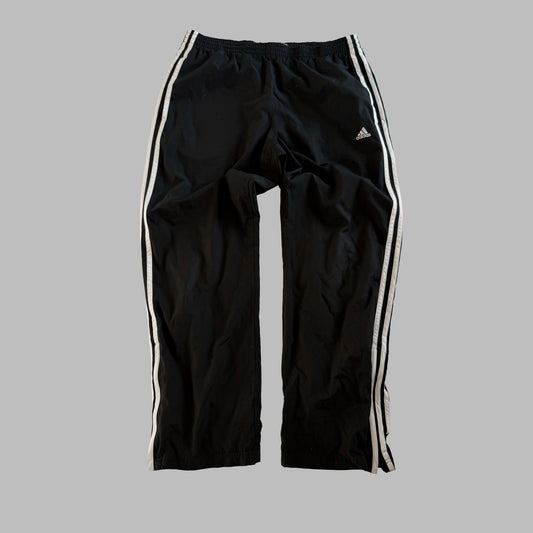 Y2K Adidas Three Stripe Wide Leg Track Pants - M
