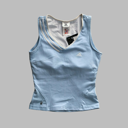 Y2K Adidas Three Stripe Activewear Tank - S