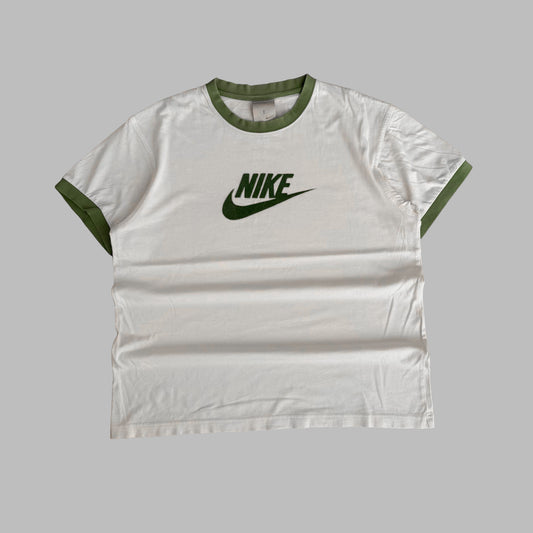 Y2K Nike Spell Out Ringer T-Shirt - M