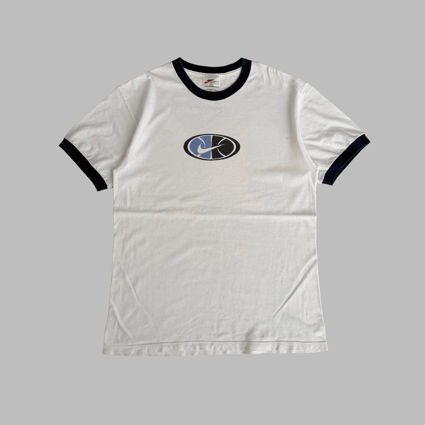 Y2K Nike Centre Swoosh Ringer Tee - L