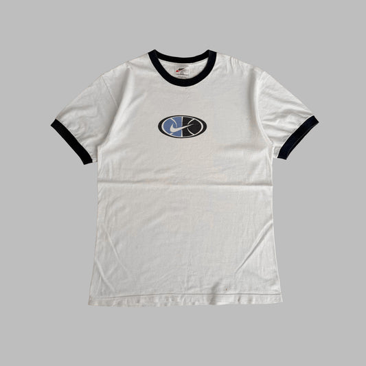 Y2K Nike Centre Swoosh Ringer Tee - L