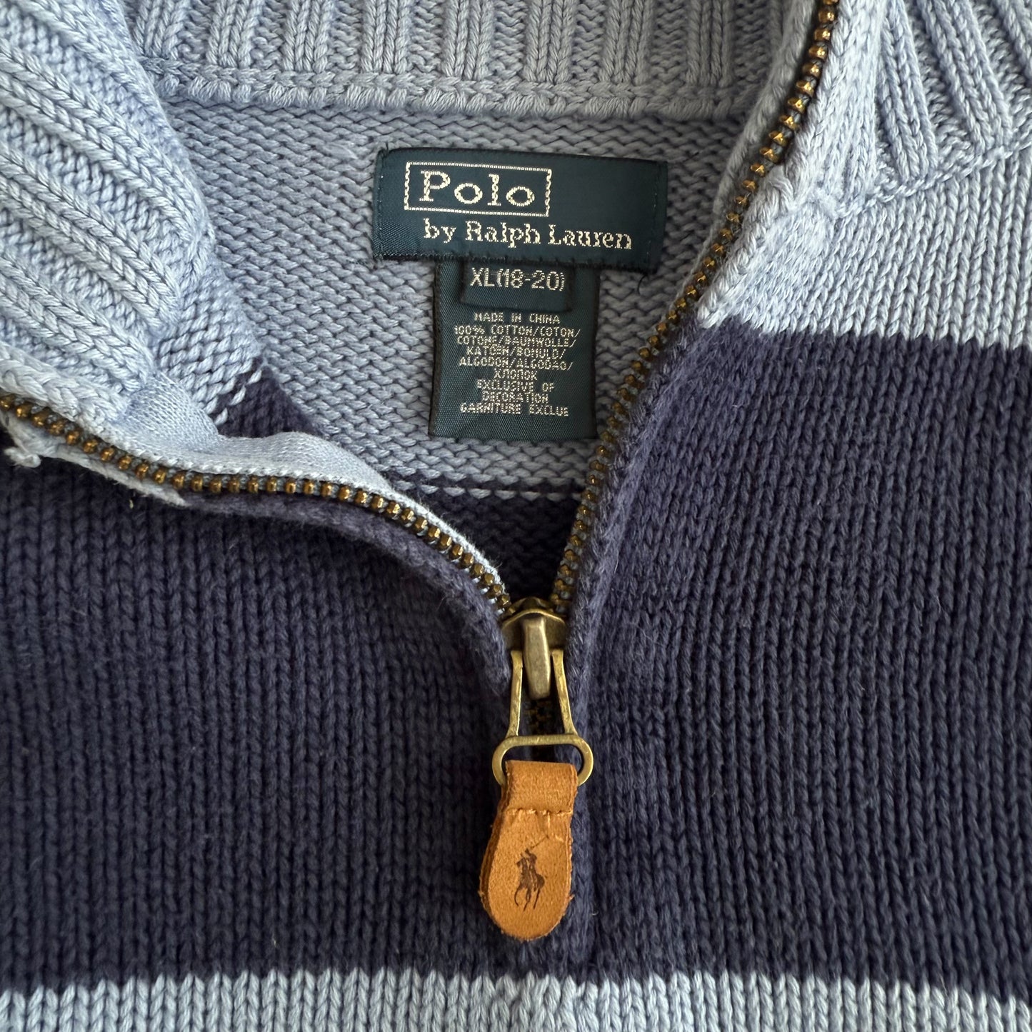 Ralph Lauren Striped Quarter Zip - Medium