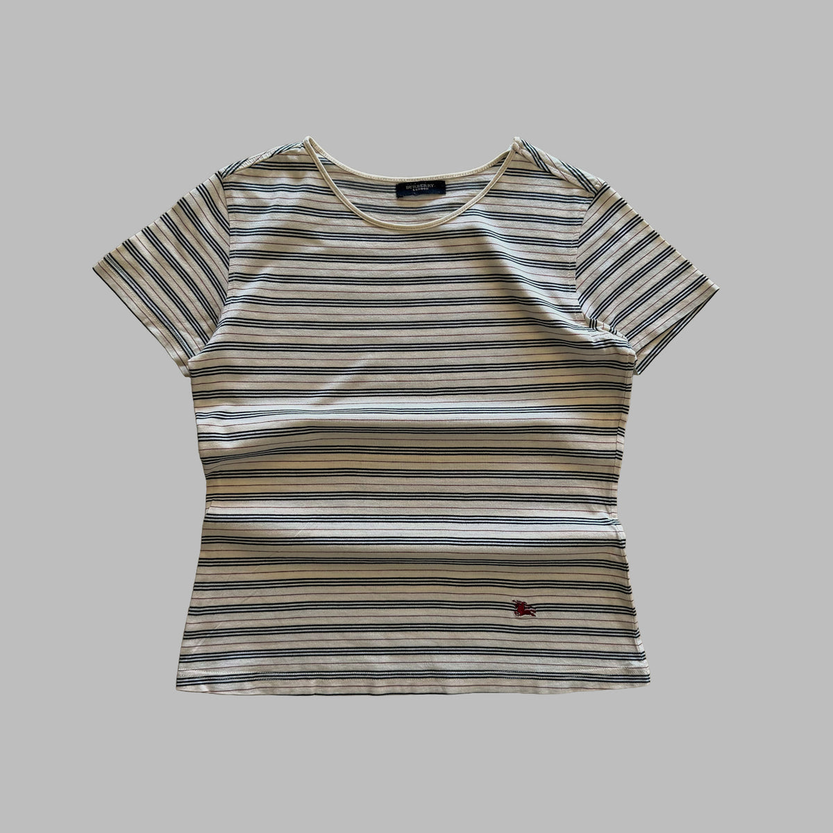 Y2K Burberry Striped Fitted Top - M
