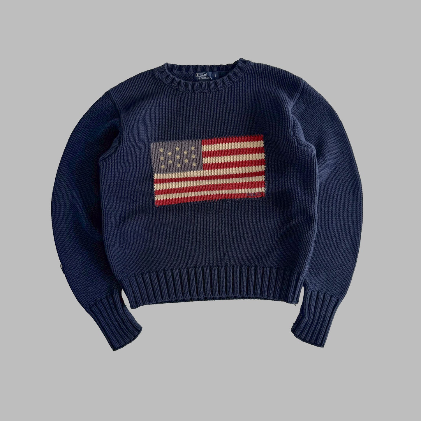 90s Polo Ralph Lauren Classic Flag Knit - S