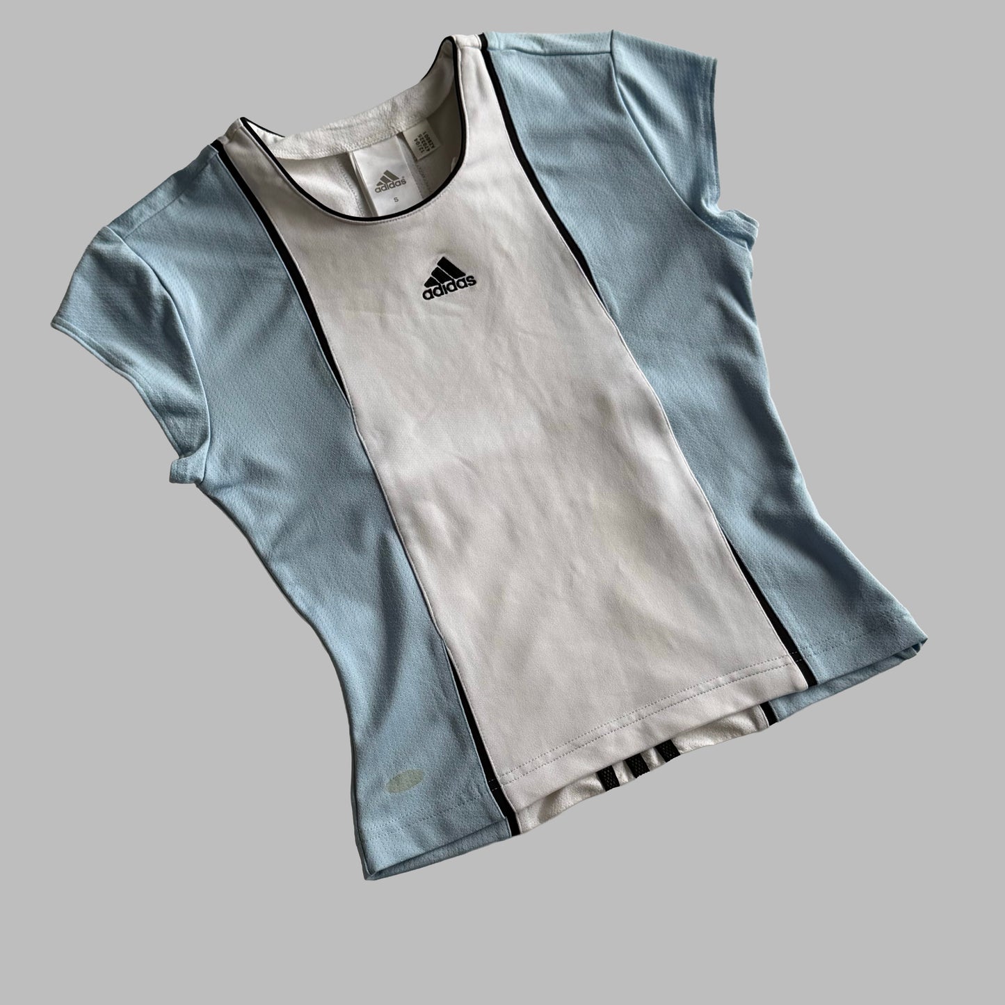 Y2K Adidas Panelled Activewear Top - S