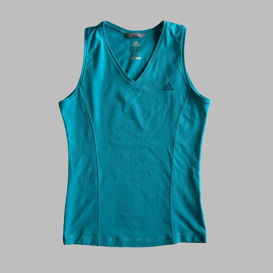 Y2K Adidas V-Neck Activewear Tank - XL