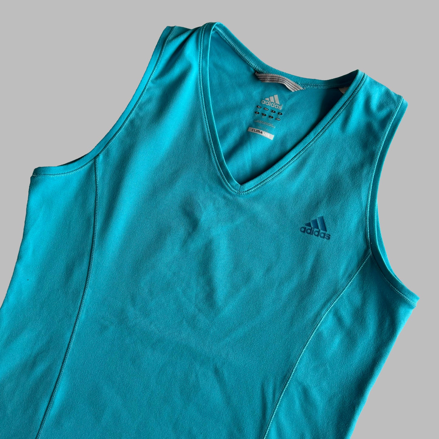 Y2K Adidas V-Neck Activewear Tank - XL