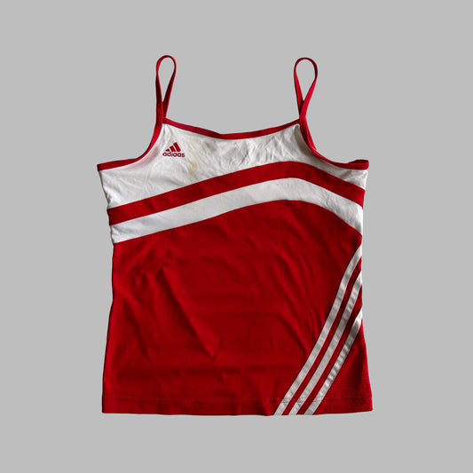 Y2K Adidas Striped Activewear Tank - M