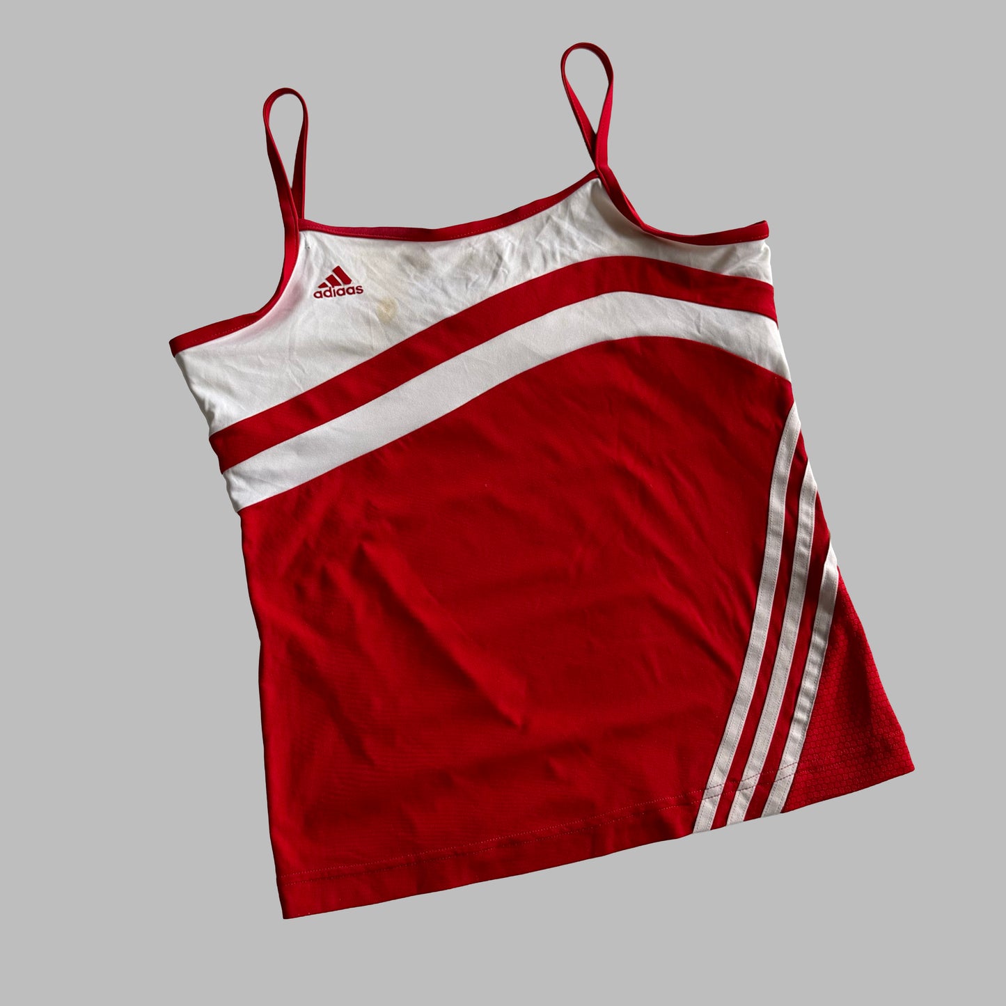 Y2K Adidas Striped Activewear Tank - M