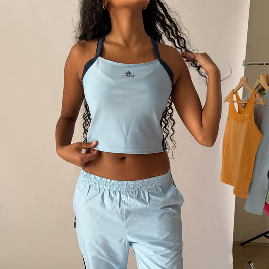 Y2K Adidas Three Stripe Activewear Tank - M