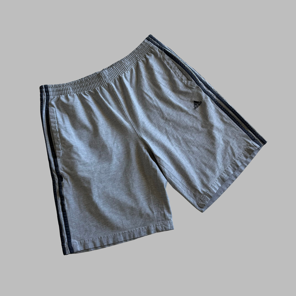 Y2K Adidas Three Stripe Cotton Shorts - M