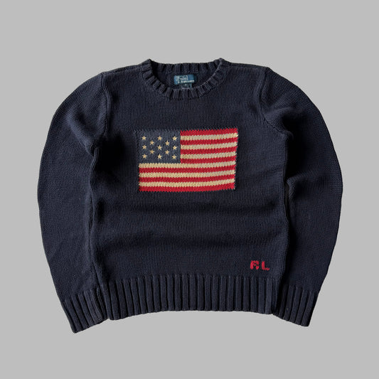 00s Ralph Lauren Flag Heavy Knit - XS