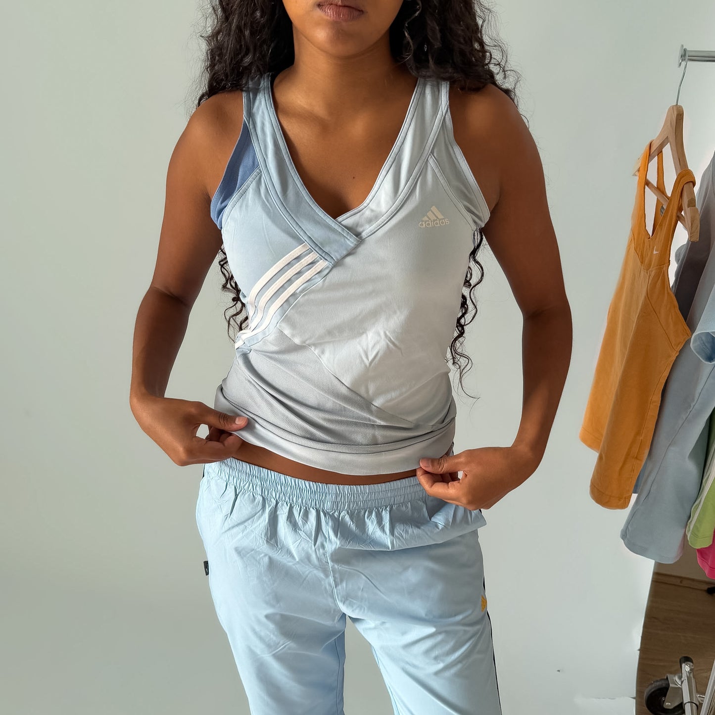 Y2K Adidas Panelled Activewear Tank - M