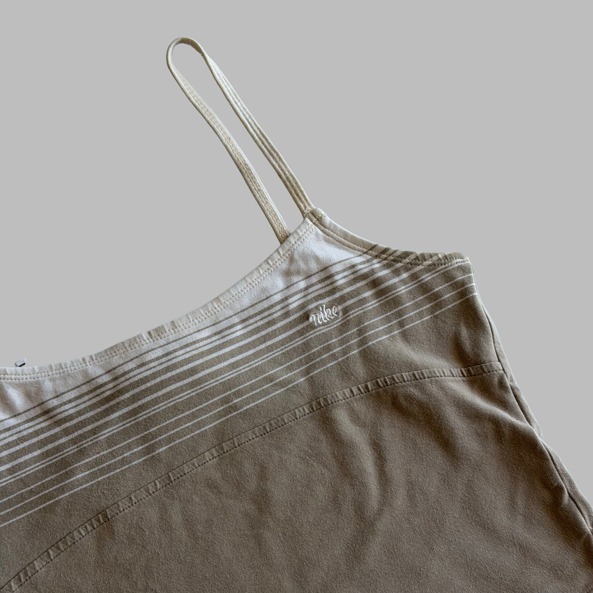 Y2K Nike Striped Cropped Tank - M