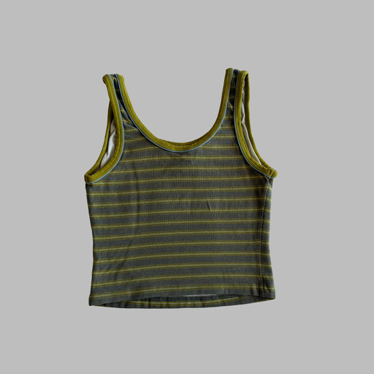 Y2K Nike Striped Scoop Neck Tank - S