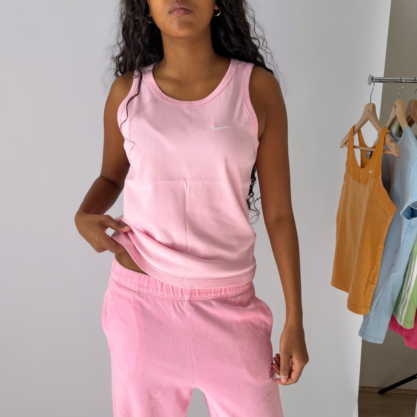 Y2K Nike Single Swoosh Fitted Tank - L