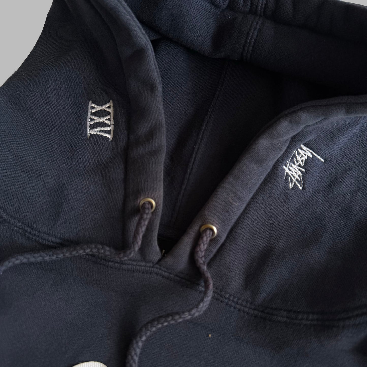 Y2K Stussy Heavyweight Cursive Hoodie - M