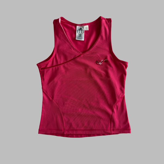 Y2K Adidas V-Neck Activewear Tank - S