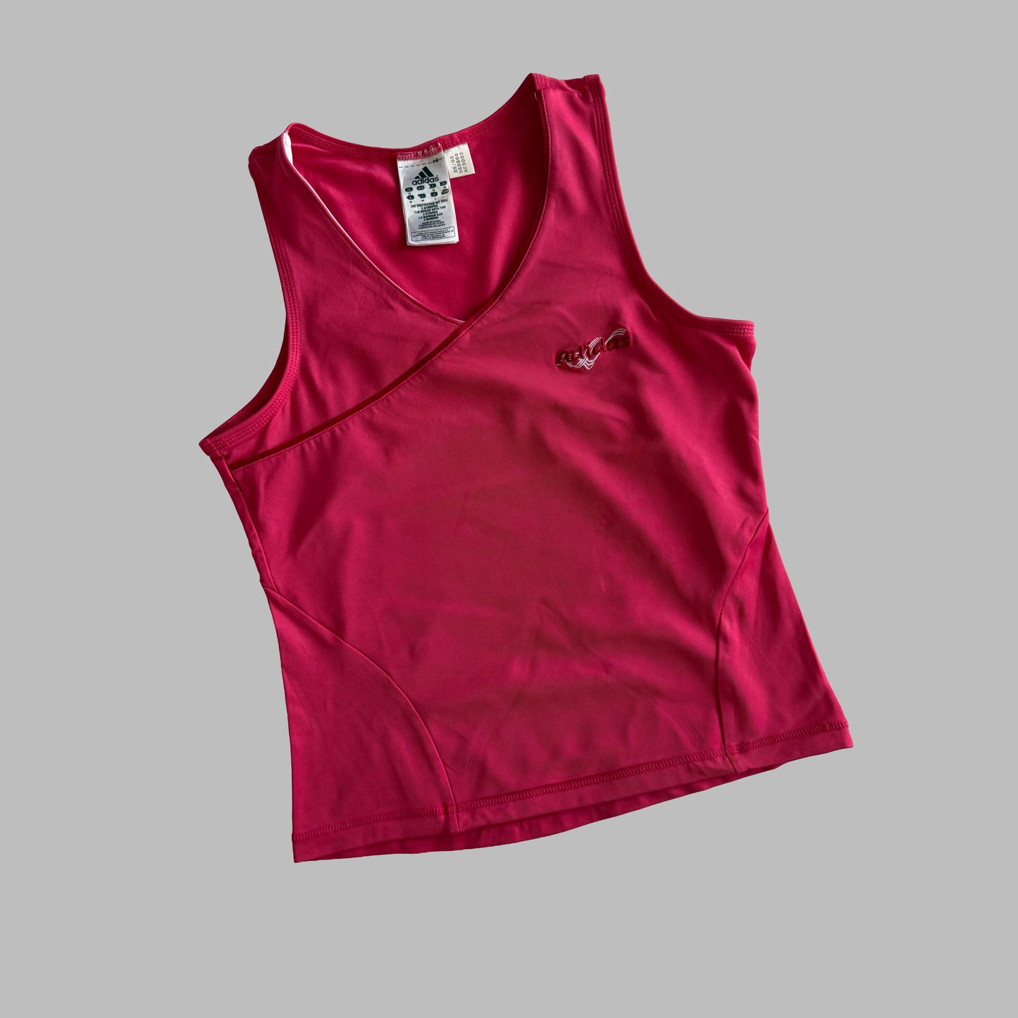 Y2K Adidas V-Neck Activewear Tank - S