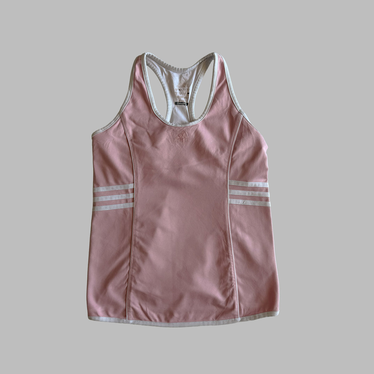 Y2K Adidas Three Stripe Racer Back Activewear Tank - M