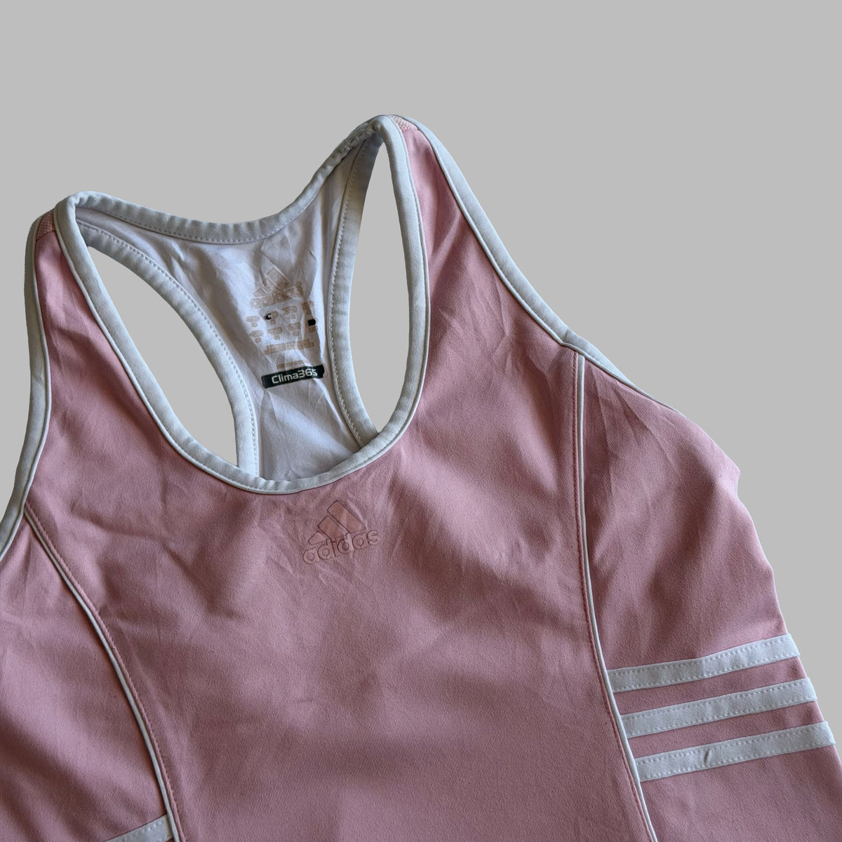 Y2K Adidas Three Stripe Racer Back Activewear Tank - M