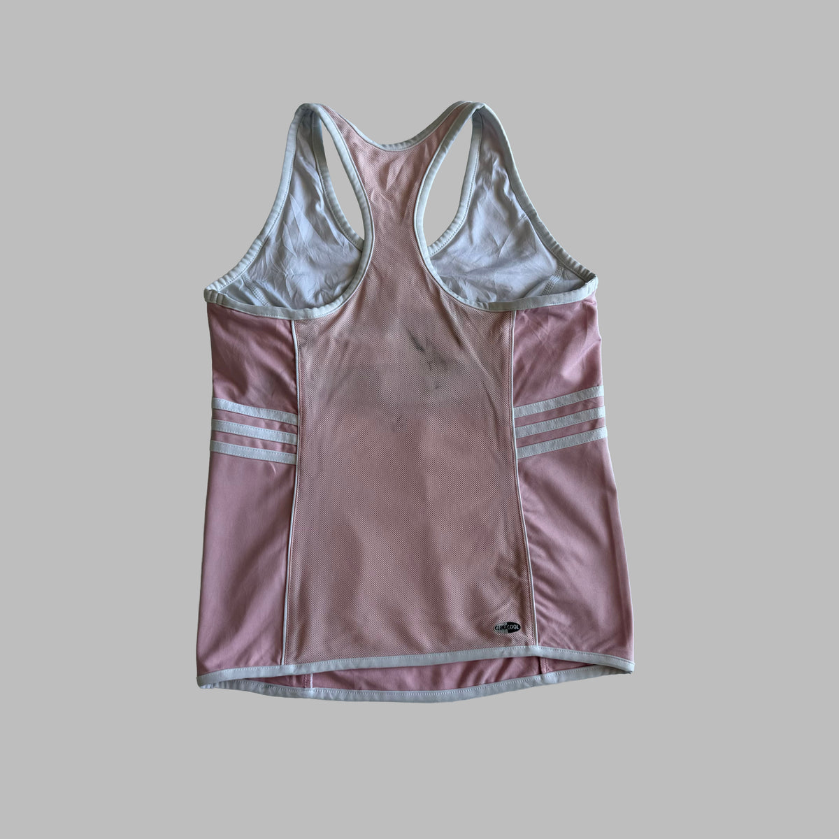 Y2K Adidas Three Stripe Racer Back Activewear Tank - M