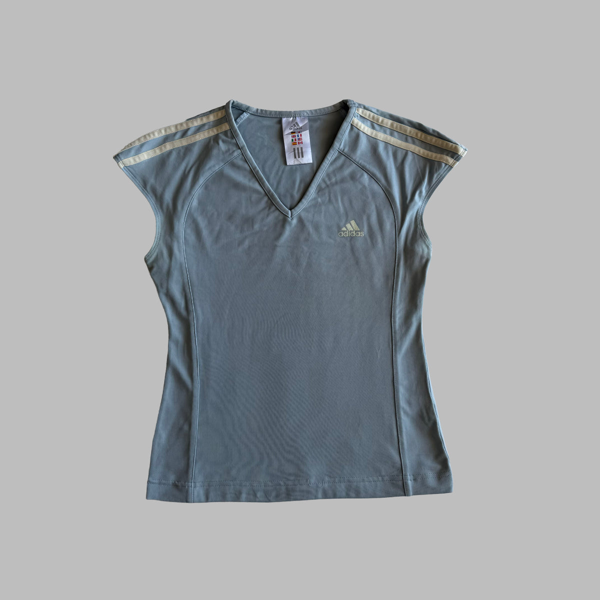Y2K Adidas Three Stripe Synched Activewear Top - S